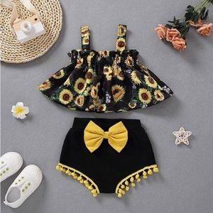 Sweet Sunflower Tassel Outfit 3 months New